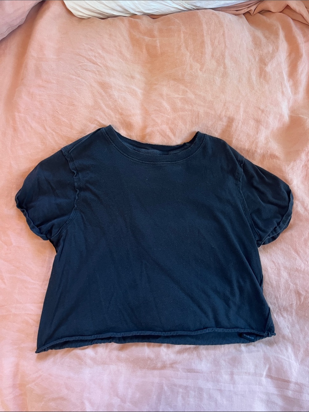 Free People Black Cropped Tee